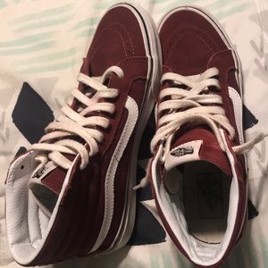 Maroon Sk8-Hi Vans